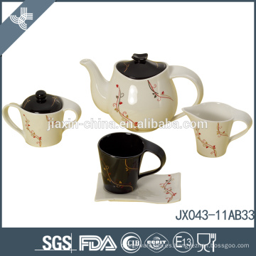 Juego de té respetuoso del medio ambiente de la porcelana de la tolerancia del diseño del color doble de alta calidad
